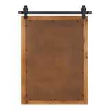 Kate and Laurel Cates Farmhouse Wood Framed Wall Mirror, 18 x 26, Rustic Brown, Barn Door-Inspired Rustic Mirrors for Wall Kate and Laurel