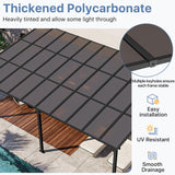 Jolydale Gazebo for Patio 12' x 20', Gazebo Pergola with Sloped Roof, Large Wall-Mounted Heavy Duty Awnings, for Backyard, Deck, Patio Jolydale