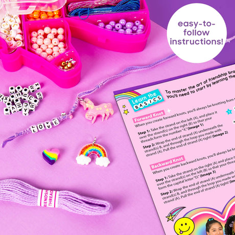 Just My Style Unicorn Friendship Bracelets by Horizon Group USA Create 20+ Bracelets, Kit Includes 1300+ Beads ABC Beads, Metallic Beads Unicorn Storage Case & More Just My Style