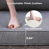 ovios 6 Pieces Patio Furniture Set, Outdoor Wicker Sectional Sofa with Coffee Table Comfy Cushions, Modern Modular Deep Seat Rattan Couch Conversation Set, Dark Grey ovios