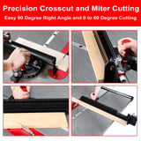 GOINGMAKE Table Saw Miter Gauge with Micro Adjustable Flip Stop and Extendable Fence and Quick Angle Stop for Table Saw Band Saw Router Table Fit 3/8 x 3/4" T Slot for Woodworking Crosscut, Miter Cut goingmake