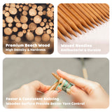 Ruidi Premium Beechwood & Steel Interchangeable Knitting Needles Set - 10 Sizes (3.5-10.0mm) with 4 Cables & Navy Blue Leather Case | Double-Lock Ergonomic Design RUIDI