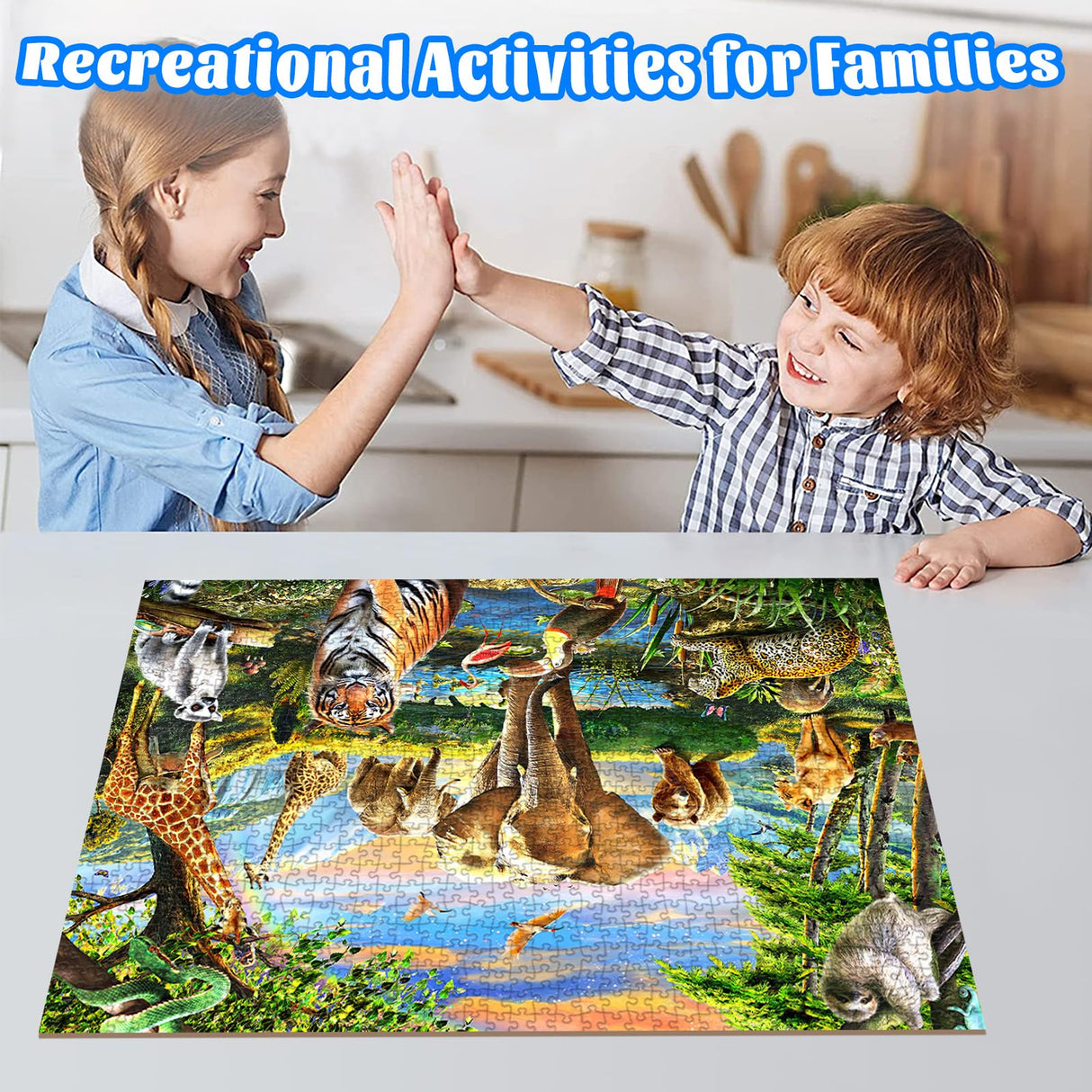 1000 Pieces Puzzles for Adults, Animal World Jigsaw Puzzle Challenging Night Game, Interlock Perfectly No Dust, for House Decoration, Birthday Party Holiday Toy for Kids Boys and Girls TangMosaic