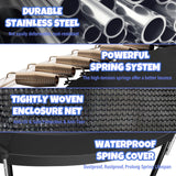 Kiivakii Trampoline 14FT 15FT 16FT, Outdoor Recreational Trampolines for Kids and Adults, Big Round Trampoline with Net & Ladder, Backyard Trampolines for Outdoor Playing, ASTM, Black Kiivakii