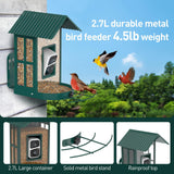SOLIOM® BF08- Metal Bird Feeder Camera with Smart AI Identify Bird Species, Wild Bird Watching Cam, Live View, Instant Notifications with 5W Solar SOLIOM