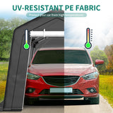 YITAHOME 8 x 14 FT Carport Car Canopy Heavy Duty Galvanized Frame Car Shelter Car Canopy Tent with Removable Sidewalls, Portable Garage Tent Boat Shelter - Gray YITAHOME