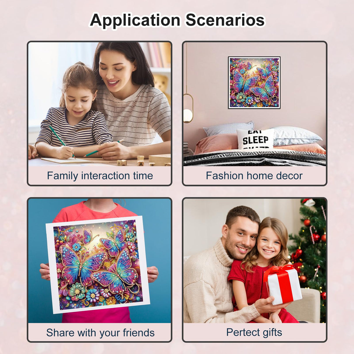 WSLWXSHM 5D Special Shape Diamond Art Kits for Beginners, Diamond Painting Kits for Adults, Crystal Rhinestones Diamond Painting for Home Wall Decoration Gift 12×12inch/30×30cm, Butterfly WSLWXSHM