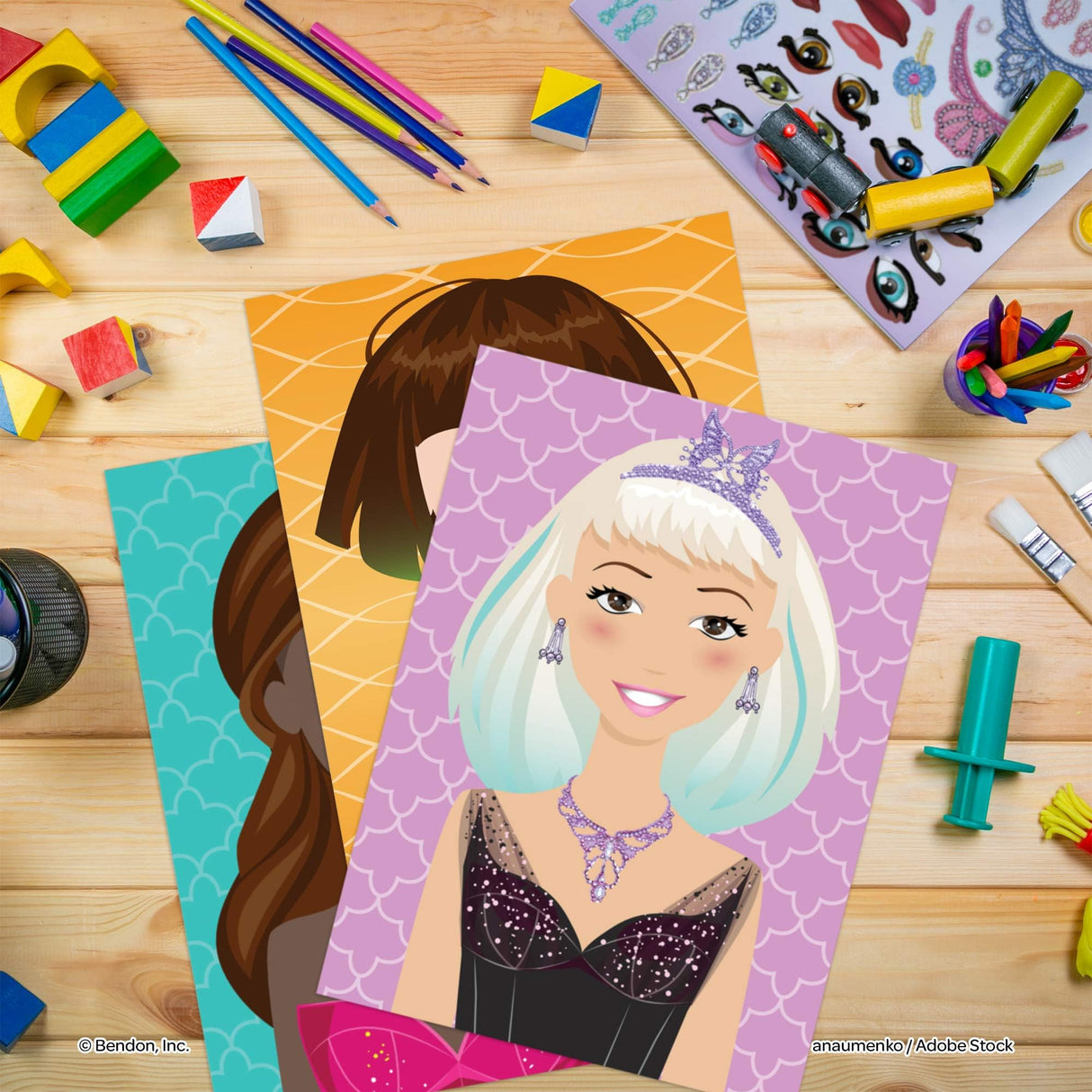 Bendon Create-A-Face Sticker Pad (Princess) Bendon