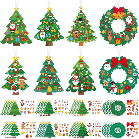 Pasimy 48 Pcs Christmas Crafts Kit for Kids - DIY Tree Ornaments Make Your Own Craft Set for Ages 3-12 Pasimy