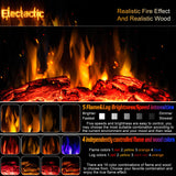 Electactic 24Inch Electric Fireplace Stove , Free-Standing Infrared Fireplace Stove, Controllable 3D Flame, 4 Variable Flame&Log Colors, 1500w, 5100BTU, Black (S230B-BLACK), 23.5"L X 10.7"W X 24.3"H Electactic