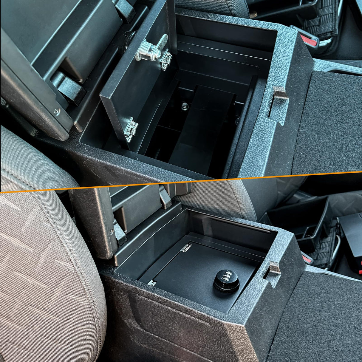 BESTAOO Center Console Gun Safe for Armrest Console Gun Vault Lock Security Storage Organizer Box Compatible with 2024 2025 Toyota Tacoma Car Safety Security Anti-Theft 3-Digit Locking Device Black BESTAOO