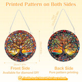 Diamond Art Hanging Kit for Adult, Painting Hanging Ornament Kit, Special Shaped Rhinestone,DIY Acrylic 5D Diamond Art Window Pendants Home Garden Wall Kits Hanging,Double Sided (Lifetree) LINGFANG