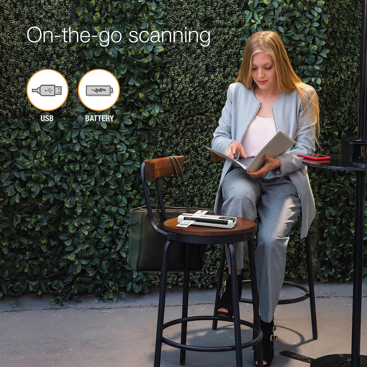 Epson RapidReceipt RR-70W Wireless Mobile Color Receipt & Document Scanner with ScanSmart AI PRO Receipt Management & PDF Software for PC & Mac Epson