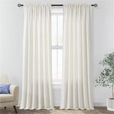Guken Natural Linen Curtains 84 Inch Length for Living Room Bedroom 2 Panels Set Rod Pocket Light Filtering Semi Sheer Window Curtains 52 Inch Width Boho Farmhouse Linen Drapes Cream Ivory, W52xL84 Guken