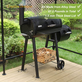Captiva Designs Charcoal Grill with Offset Smoker, All Metal Steel Made Outdoor Smoker, 512 sq.in Cooking Area, Best Combo for Outdoor Garden Patio and Backyard Cooking Captiva Designs