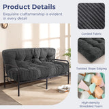 MAXYOYO 8" Futon Mattress Full Size, Ultra Thick Futons Sofa Couch Bed Tufted Sleeper Sofa Bed, Floor Mattress for Adults, Shredded Foam Filling (Frame Not Included), Dark Grey MAXYOYO