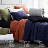 Olive Green Cloud King Size Quilt Bedding Sets with Pillow Shams, Farmhouse Lightweight Soft Bedspread Coverlet, All Season Rustic Country Thin Comforter, 3 Pieces, 104x90 inches ROARINGWILD