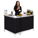 GoBar Portable Double Bar Table Set - Mobile Bartender Station for Events - Includes Carrying Case - Standard or LED GoPong