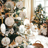 50 PCS Sublimation Ceramic Ornament Bulk Round Blank Ornament with Gold String for Crafting DIY Personalized Christmas Home Decor, White 2.8 Inch YOUKE OLA