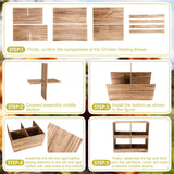 Cinnvoice Chicken Nesting Boxes 4 Compartment Wooden Chicken Laying Boxes Nesting Boxes for Chicken Coop Chicken Laying Eggs Nest Box for Chickens Hens Ducks Poultry Easy Egg Collection Cinnvoice