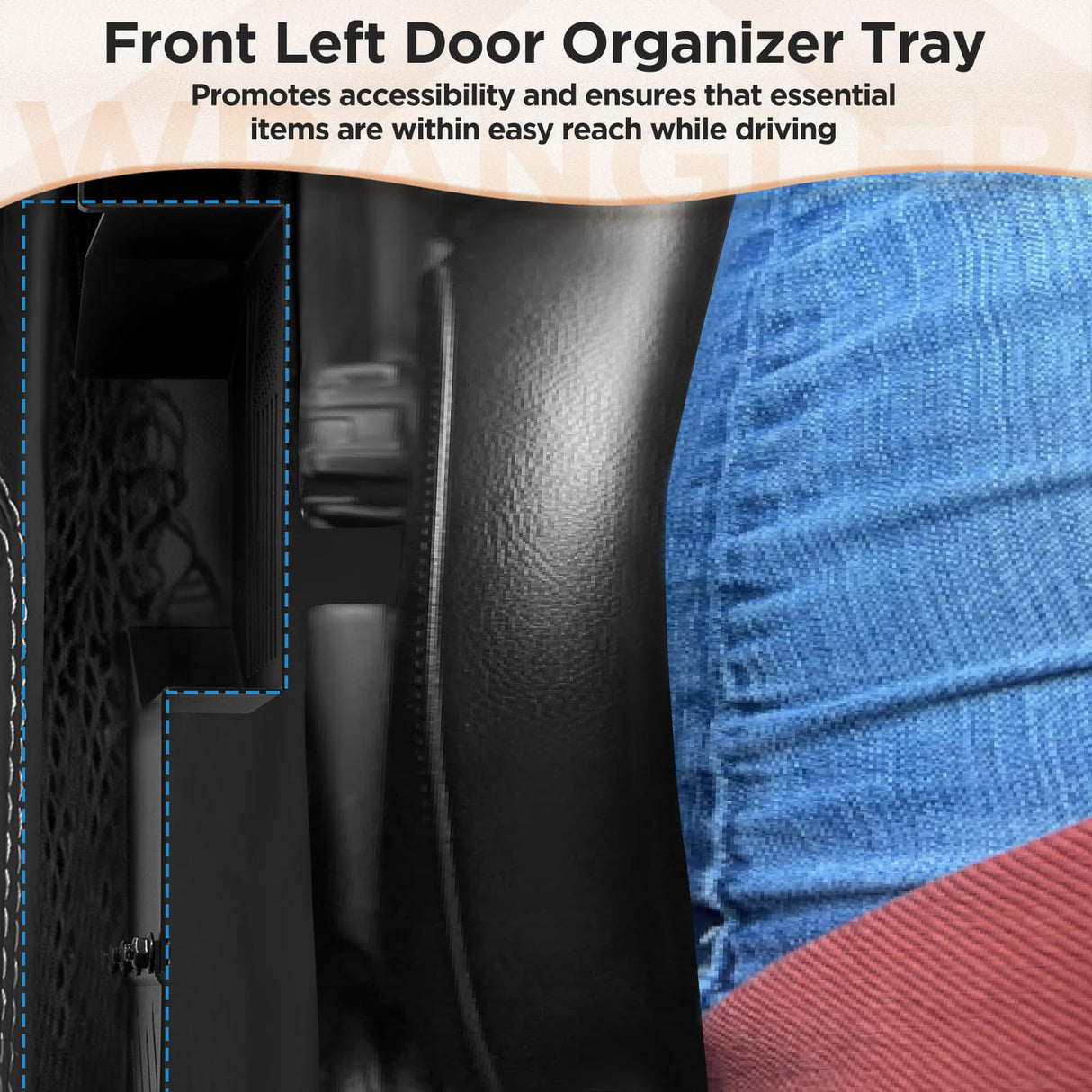 DAZANZAN 2025 Upgrade Metal Front Door Storage Pockets for Jeep Wrangler JL JLU 4XE 2018-2025 Accessories/Gladiator JT 2020-2025 Accessories [Military-Grade Metal] Door Storage Box Matte Black DAZANZAN