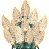 Dazzle Bright C9 Christmas String Lights, 100 LED 66 FT Waterproof Connectable Green Wire Fairy Lights, Christmas Lights for Indoor Outdoor Home Yard Xmas Tree House Decorations (Warm White) Dazzle Bright