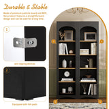 LUMISOL 3-Piece Farmhouse TV Stand Set with Bookshelf, Entertainment Center for TVs up to 70'', Media Console Set with Storage Cabinet, Rustic Sideboard with Adjustable Shelves for Living Room, Black LUMISOL