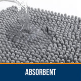 OLANLY Bathroom Rugs 30x20, Extra Soft Absorbent Chenille Bath Rugs, Rubber Backing Quick Dry, Machine Washable Bath Mats for Bathroom Floor, Tub and Shower, Home Decor Accessories, Grey OLANLY