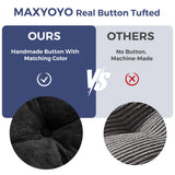 MAXYOYO Boneless Sofa Couch, Loveseat Sofa for Small Space, Tufted 2-Seater Floor Couch Bean Bag Chair for Living Room Bedroom Apartment, Sofa in a Box, No Assembly Needed, Black MAXYOYO