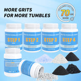 Rock Tumbler Grit and Polish Refill Kit - 10 Pounds. Ultimate Value Pack with Ceramic & Plastic Pellets, Polish Up to 70 lbs. of Rocks, 4-Step Tumbling Media Kit, Compatible with All Rock Tumblers KomeStone