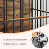 HOOBRO 38.6" Dog Crate Furniture, Wooden Indoor Dog Kennel, Decorative Dog Crate End Table, Chew-Resistant Heavy Duty Dog Crate for Small/Medium Dog, Rustic Brown and Black BF100GW03 HOOBRO