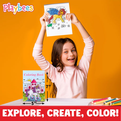 Unicorn Coloring Books - 20 Pack - Kids Princess Party Favors Boys & Girls, Educational Art Gifts, and Creative Learning Tools for Kids Ages 3-8 - 5 x 7 Inch Playbees