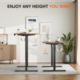 Furmax Electric Standing Desk, 47 x 24 Inches Height Adjustable Desk with Removable Casters, Home Office Computer Desk (Brown) Furmax