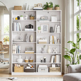 6 Tier Large Bookshelves, 70.8 Inch Tall Bookshelf and Bookcases for Living Room, Study Room, Home Office Library，White Bookcase with 12 Open Shelves. Odeekea