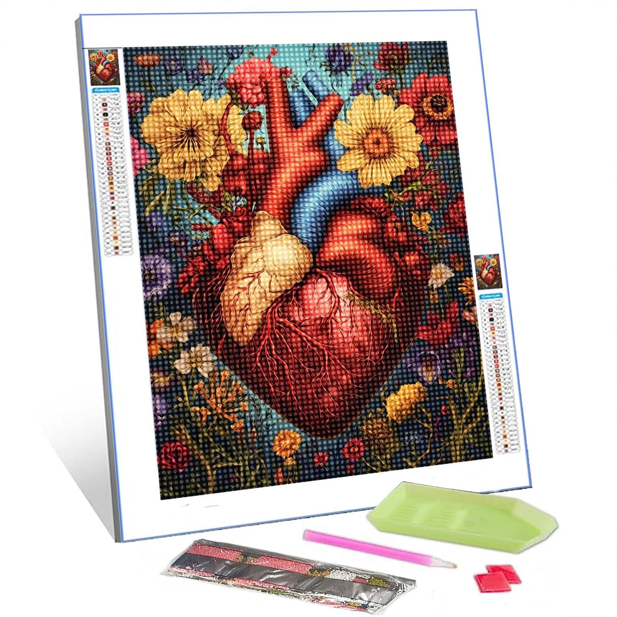 Women/Men Heart Diamond Painting DIY 5D,Numbering Kit,Human Organ,Body Anatomy Crystal Rhinestone Diamond Paintwork Garden Flowes Artwork Home Decor Adults Romantic Boho Gift(12''Wx 16''H) TUMOVO