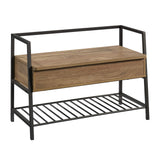 Sauder North Avenue Entryway Bench, Hidden Storage and Shelf, Entry Bench with Storage - Sindoori Mango Finish Sauder