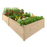 MUPATER 8x4x1.5 FT Wooden Raised Garden Bed, 43 Cubic Feet Outdoor Plant Box with Mortise & Tenon Design, Deep Raised Garden Bed for Herbs, Vegetables and Flowers, Garden, Natural Wood MUPATER