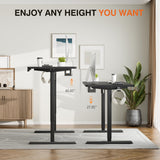 Furmax Electric Standing Desk, 59 x 24 Inches Height Adjustable Desk with Wheels, Home Office Computer Desk with Management Box (Carbon Black) Furmax