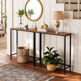 HOOBRO Narrow Console Table, 29.5" Small Entryway Table, Thin Sofa Table, Side Table, Display Table, for Hallway, Bedroom, Living Room, Foyer, Rustic Brown and Black BF75XG01 HOOBRO