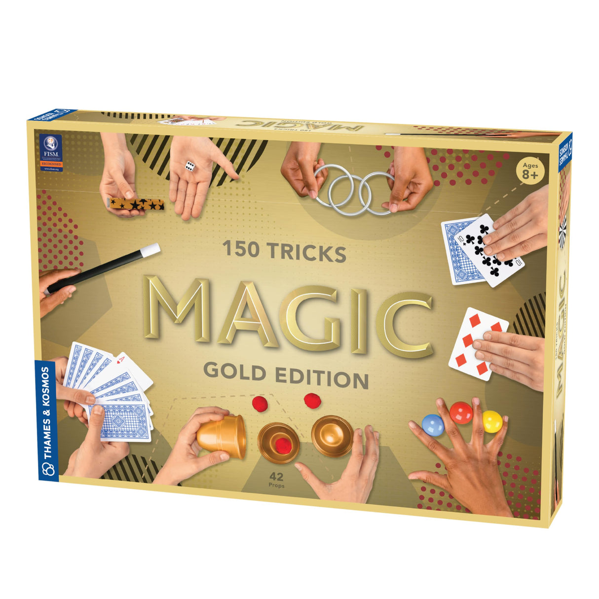 Thames & Kosmos Magic: Gold Edition | Playset with 150 Tricks | 96 Page Full Color Instruction Manual | 42 Props | Video Tutorials | Fun for Kids 8+ Thames & Kosmos