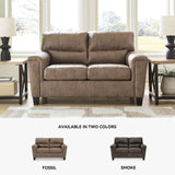 Signature Design by Ashley Navi Modern Loveseat with Removable Cushions, Dark Brown Signature Design by Ashley