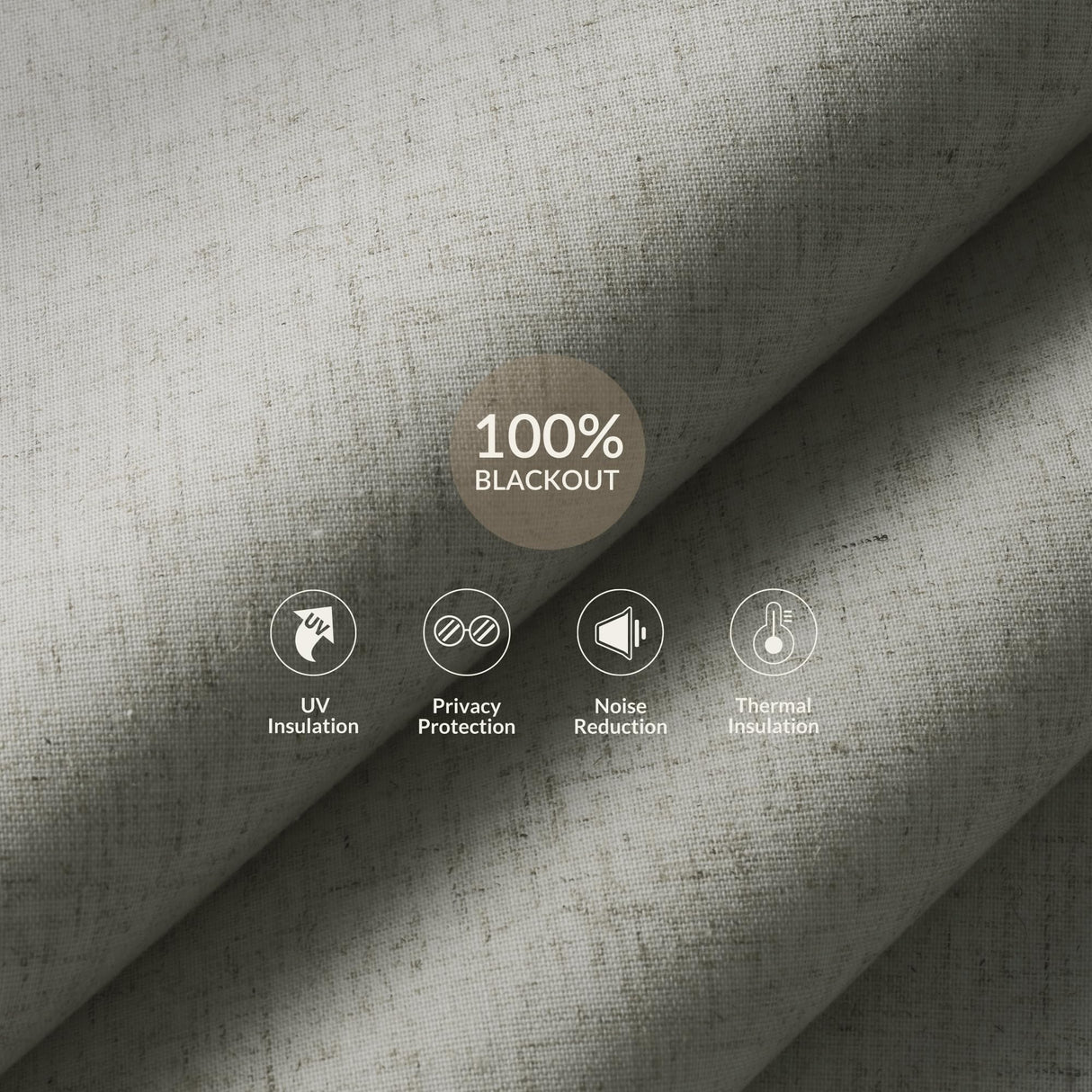 Boolegon Blackout Roller Shades for Indoor Windows, Cordless Linen Fabric-Matched Roller Blinds, Easy to Install Privacy UV Protection Roll Up Blinds for Home Office, Oatmeal, Custom Size Boolegon