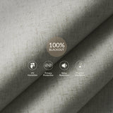 Boolegon Blackout Roller Shades for Indoor Windows, Cordless Linen Fabric-Matched Roller Blinds, Easy to Install Privacy UV Protection Roll Up Blinds for Home Office, Oatmeal, Custom Size Boolegon