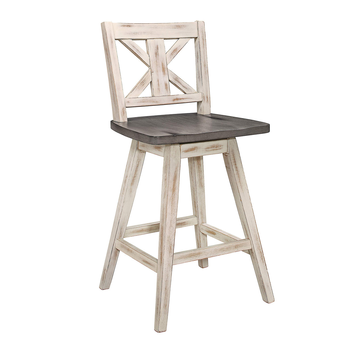 Homelegance Amsonia Counter Height Swivel Barstool (Set of 2), White Homelegance