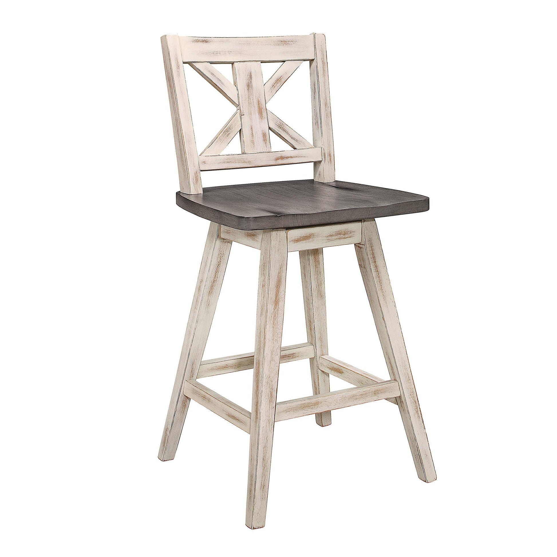 Homelegance Amsonia Counter Height Swivel Barstool (Set of 2), White - WoodArtSupply