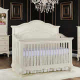 Evolur Aurora 5-In-1 Convertible Crib In Ivory Lace, Greenguard Gold Certified, Features 3 Mattress Height Settings, Sturdy And Spacious Baby Crib, Wooden Furniture, 832-FW Evolur