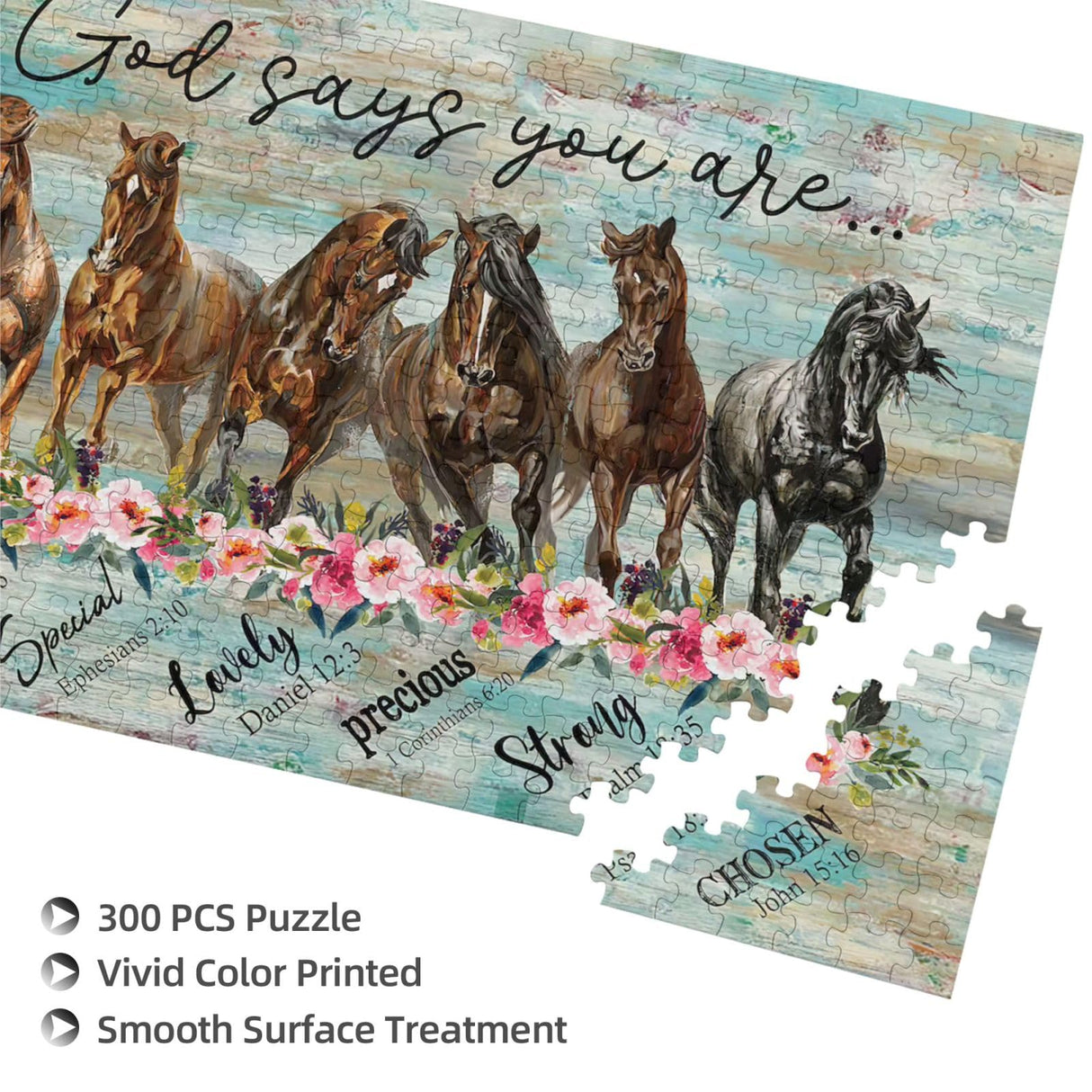 Horse Jigsaw Puzzles God Inspirational Jigsaw Puzzles for Adults Animals and Plants Motivational Toy Educational Intellectual Gcetensr