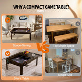 Casaphoria Solid Wood Board Game Coffee Table with Removable Top, Space-Saving 3-in-1 Convertible for Gaming, Dining & Living Room Includes Play Mat & Cup Holders (48” x 33”, Black Walnut) Casaphoria