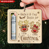 CustomizeAF Christmas Money Holder Ornaments for Gifting Cash - Personalized Christmas Wooden Money Holder, 2023 New Christmas Tree Ornaments, Few Bucks Money Holder Decoration Gifts (ORN159) Customizeaf