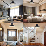 Vintage Rustic Semi Flush Mount Light, Farmhouse Black Ceiling Fixture, Industrial Lights for Hallway, Stairway, Foyer, Kitchen, Porch, Entryway (2 Pack) Wegitcs